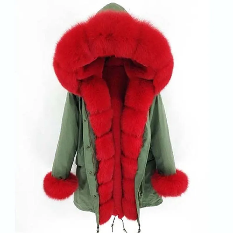 Women's Winter Casual Warm Long Parka With Fox Fur