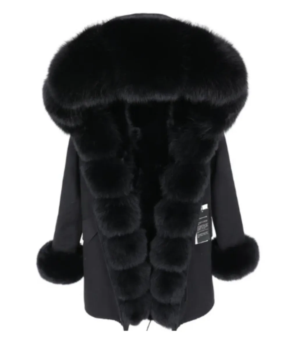 Women's Winter Casual Warm Long-Sleeved Parka With Fox Fur