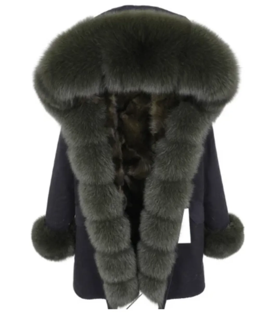 Women's Winter Casual Warm Long-Sleeved Parka With Fox Fur