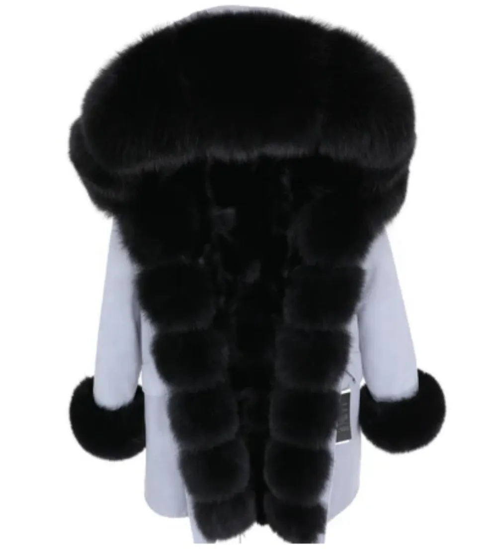 Women's Winter Casual Warm Long-Sleeved Parka With Fox Fur