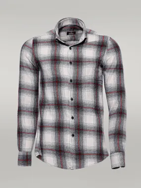 WSS Thick Checked Grey Men Lumberjack Shirt  - Singen