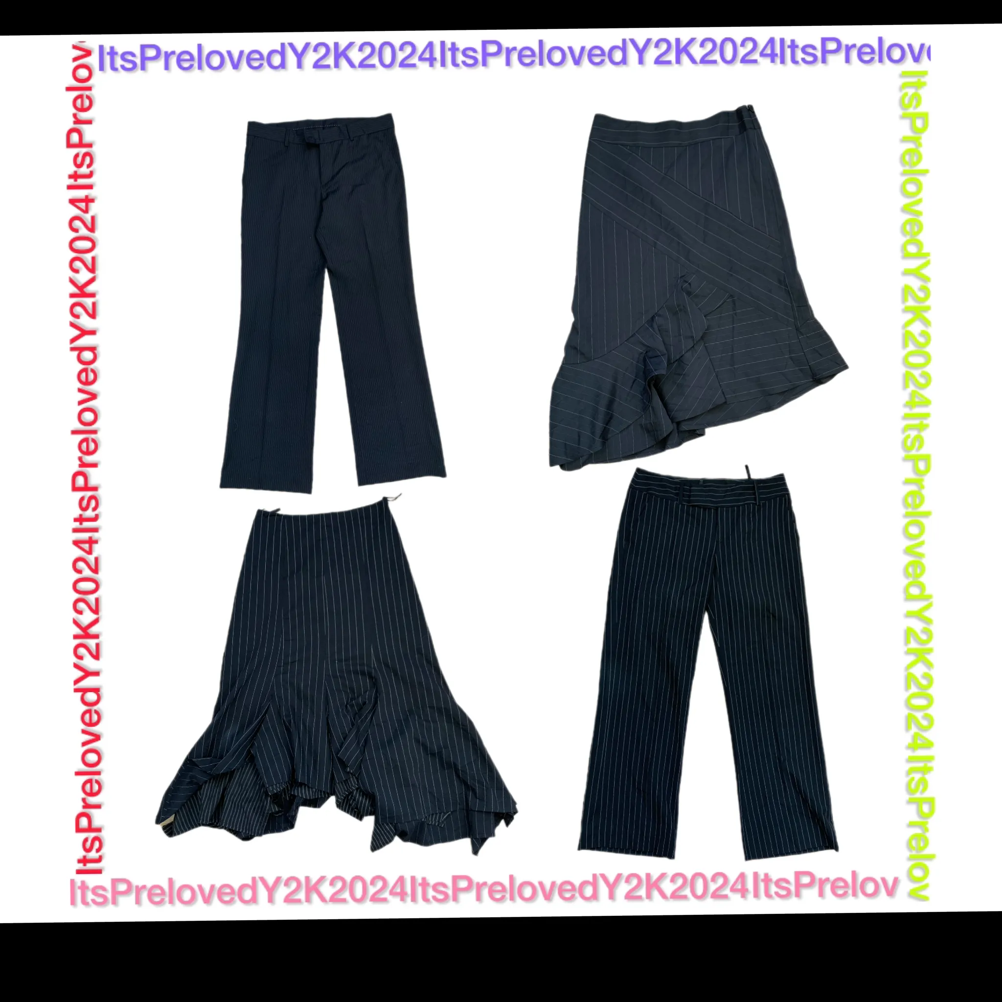 Y2K pinstripe office skirts & pants(RX-473)