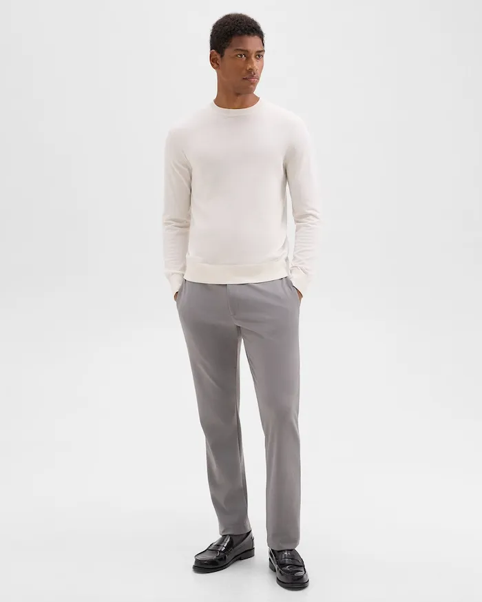 Zaine Pant Precision Ponte Soft Grey - Theory Men