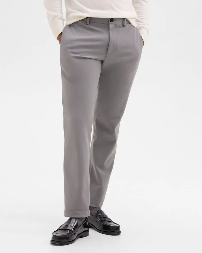 Zaine Pant Precision Ponte Soft Grey - Theory Men