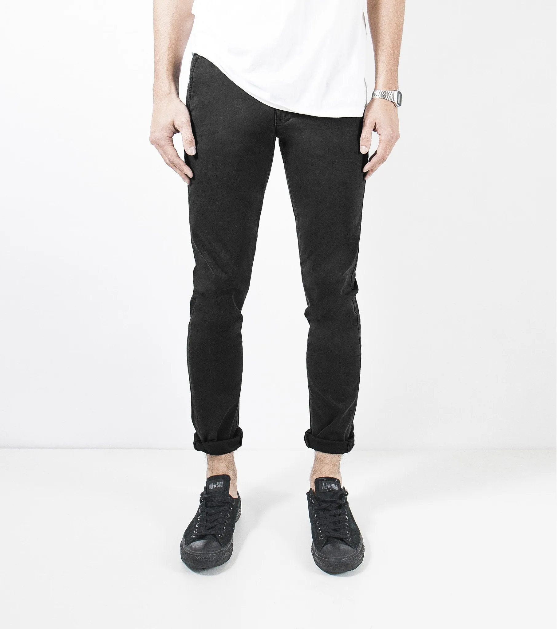 Ziggy Denim Pins & Needles Chino Relaxed Skinny - Jet Black ZM-086