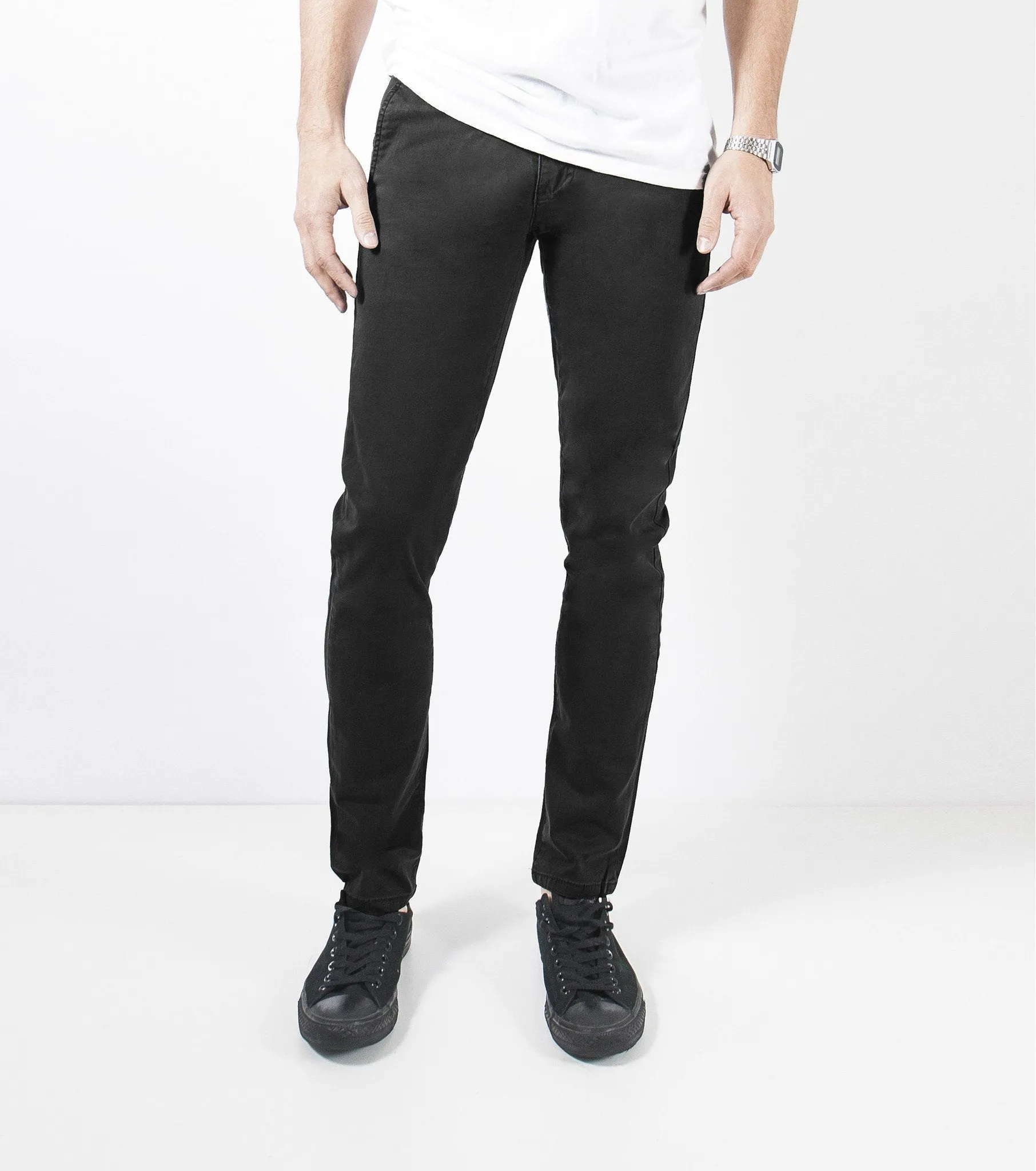 Ziggy Denim Pins & Needles Chino Relaxed Skinny - Jet Black ZM-086