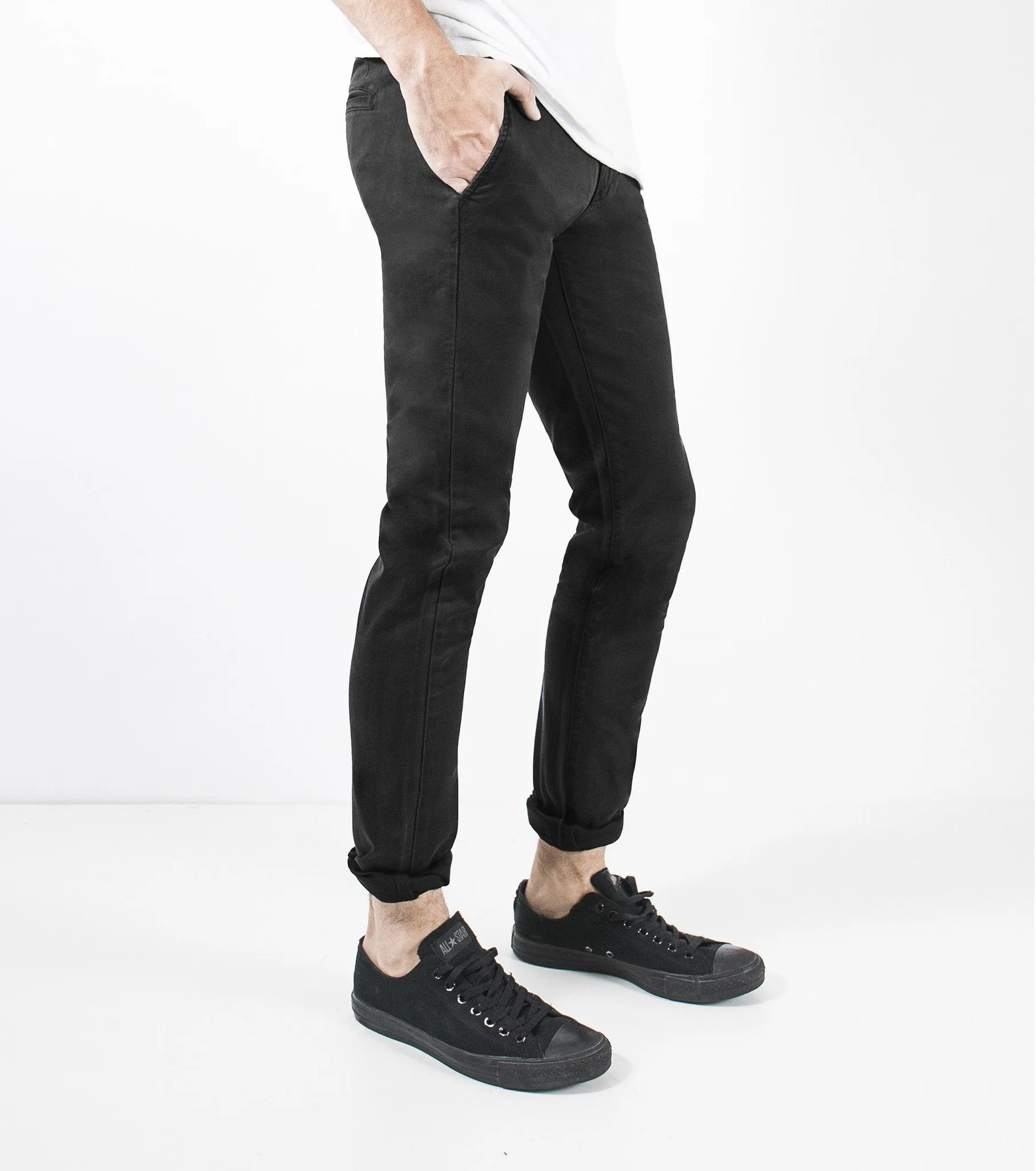 Ziggy Denim Pins & Needles Chino Relaxed Skinny - Jet Black ZM-086
