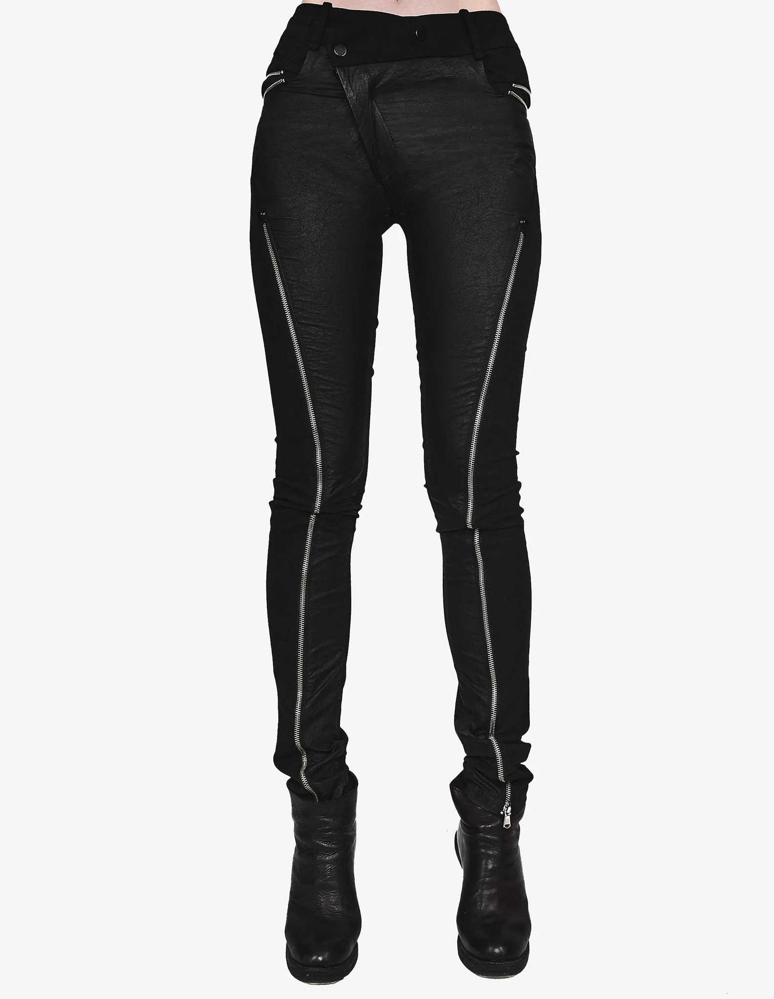 Zipped Stretch Denim Jeans