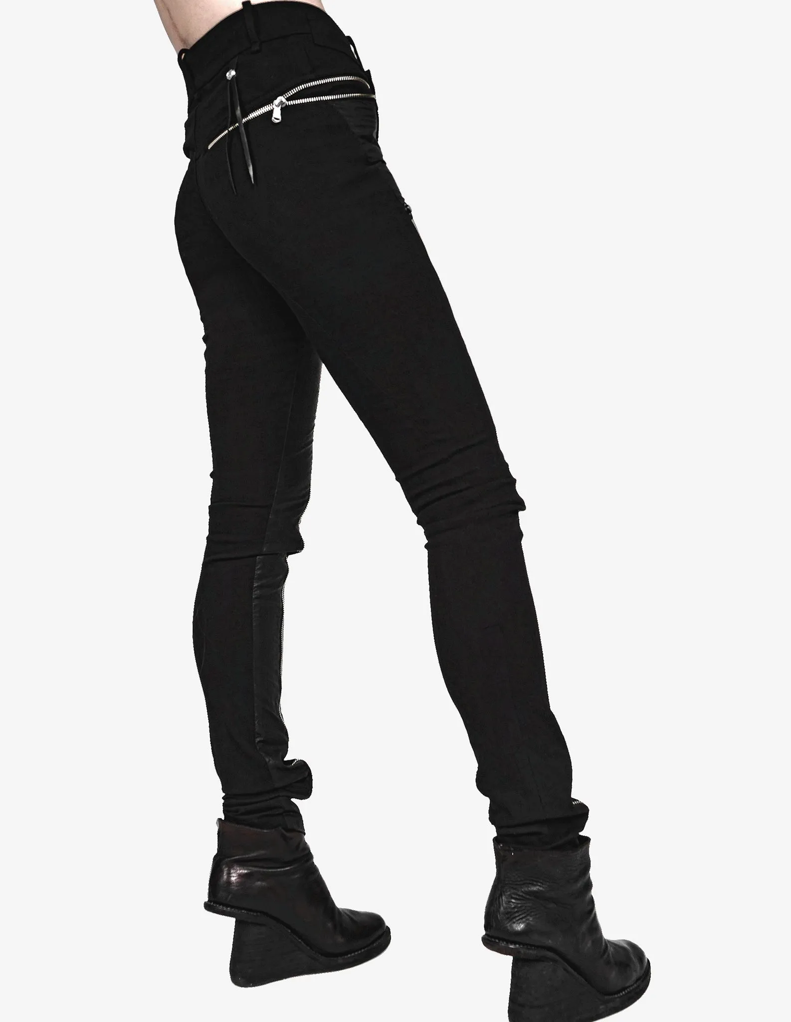 Zipped Stretch Denim Jeans