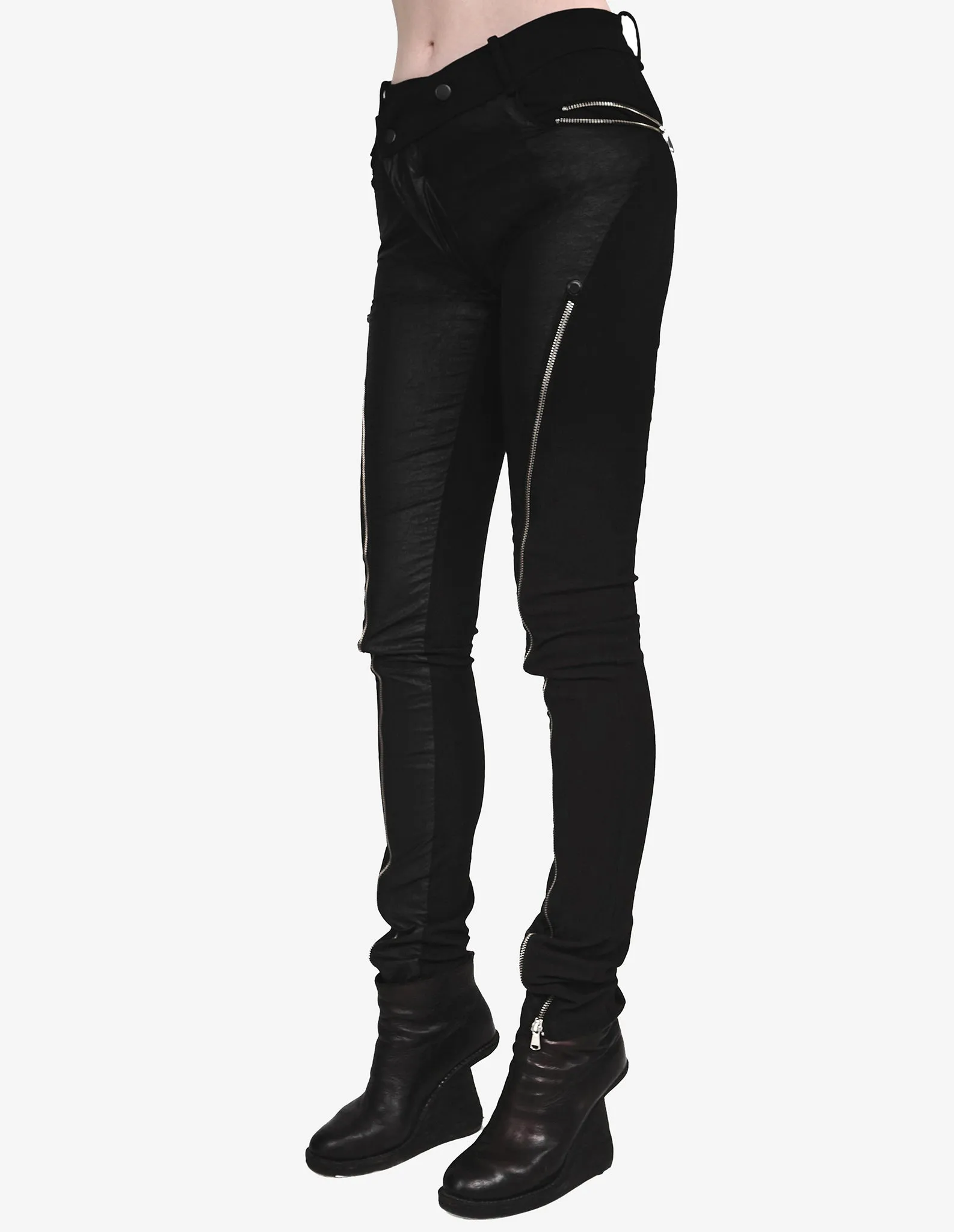 Zipped Stretch Denim Jeans
