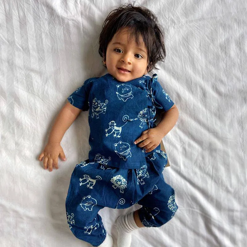 Zoo Bag - Zoo And White Angrakha with Zoo Pants